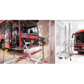 Carross' Center Blaton installe tour de traction et redressage bus JOSAM